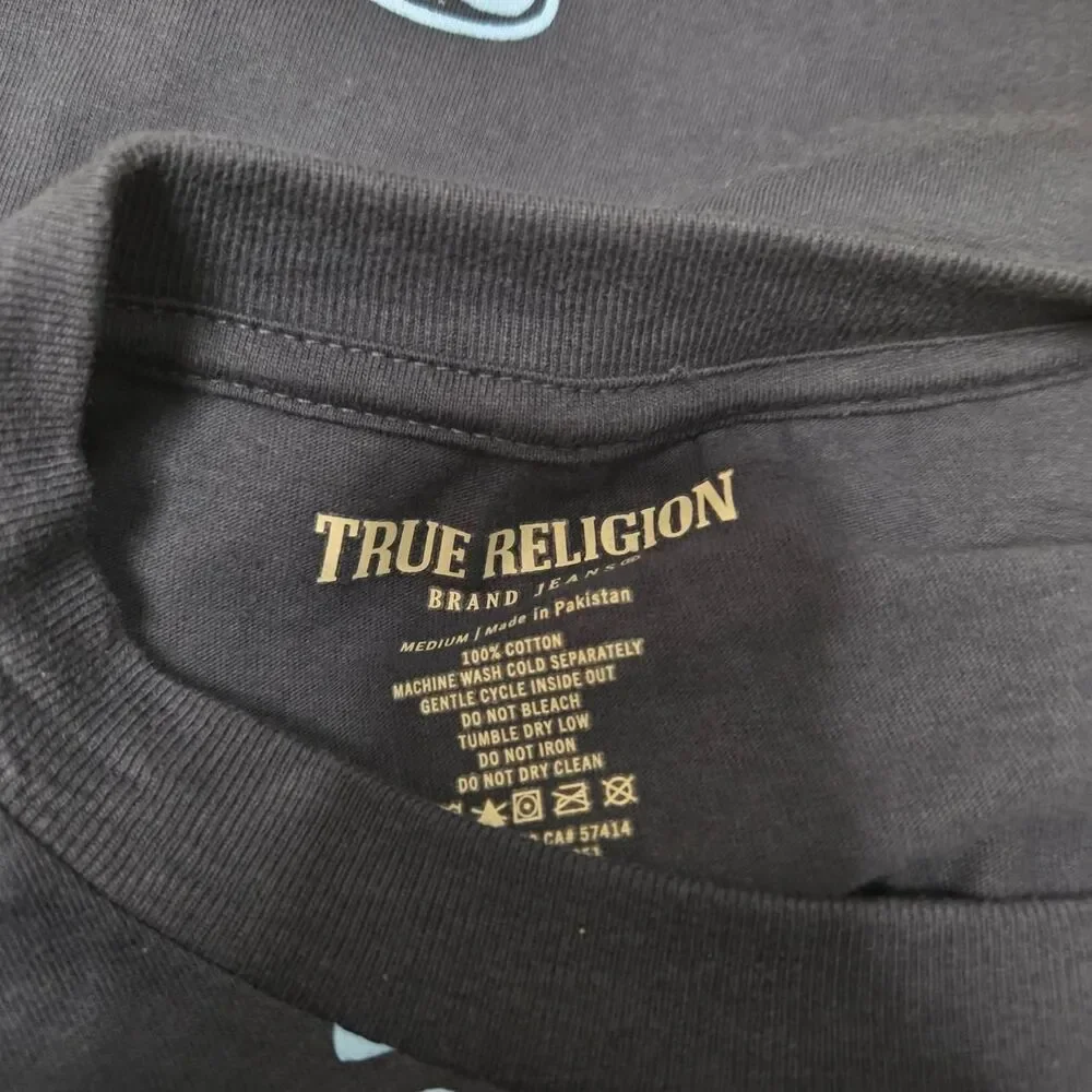 True-religion Men's Blue and Navy T-shirt